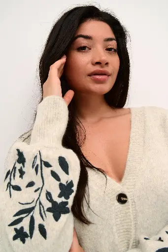 Jacke Blumenarm Kaffe Curve