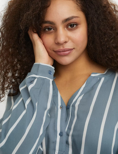 Bluse Lucy Blau/Weiss gestreift