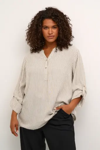 Bluse Lucy Beige/Weiß gestreift 